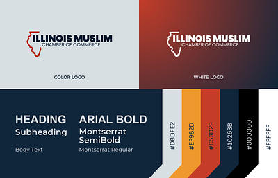 Illinois Muslim Chamber of Commerce Branding Board adobe illustrator brand branding branding board canva figma graphic design marketing