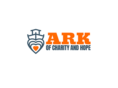 Ark of Charity and Hope Logo ark boat brand caring charity compassion empowerment heart non profit