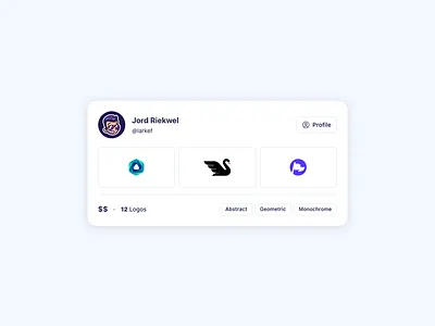 Designer Profile Card component design profile ui