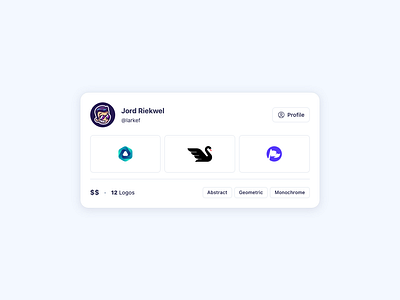 Designer Profile Card component design profile ui