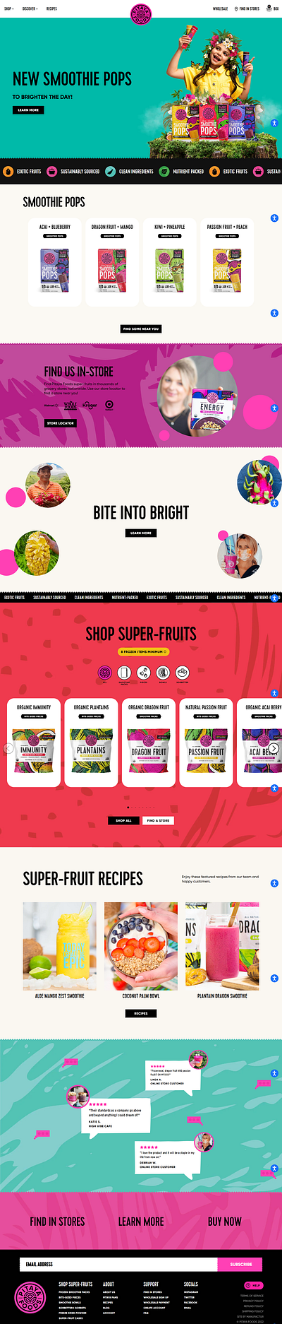 Pitaya Food Website Development food food website pitaya pitaya food shopify website web development website website design