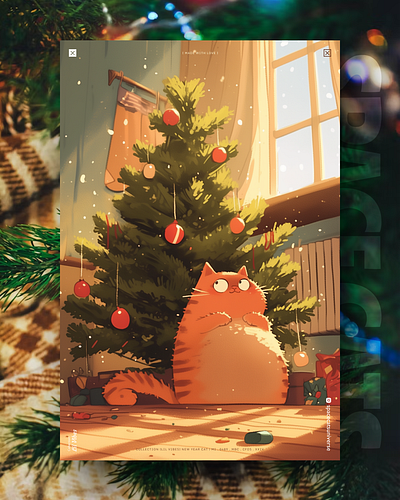 Новий Рік все ближче 🎄 ai branding cat daliy design illustration poster print