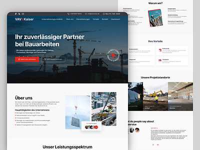 VAV&Kaiser - Construction Website branding design figma photoshop redesign ui uxui web