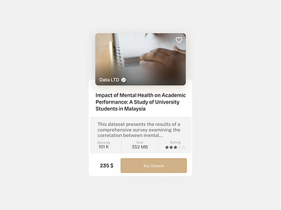 Dataset card card data dataset figma minimalistic ui