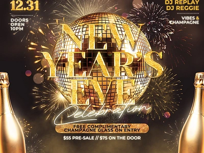 New Year Flyer Template nye party