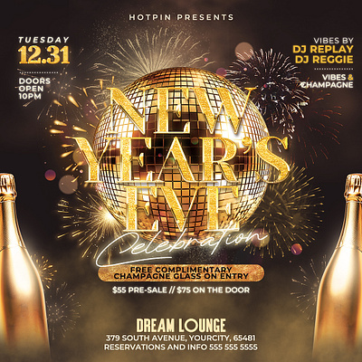 New Year Flyer Template nye party