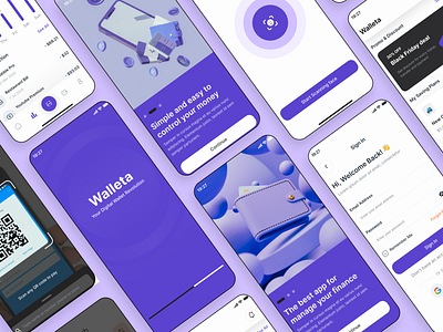 Walleta - Digital Wallet App app design application case study digital banking digital wallet app finance fintech mobile app uiux wallet app