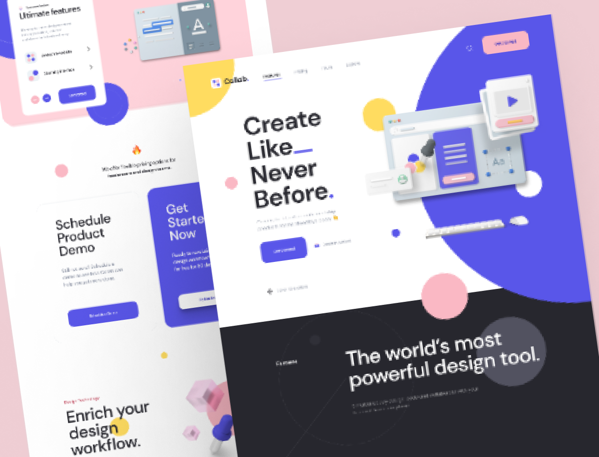 Collab-Design Website adobe collab design web graphics landing page software uiux web design website wordpress