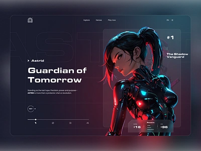 Shadow Clash | Fantasia Screen UI anime astrid cyberpunk cyborg desktop fantasy game game design landing match page screen shadow ui ui design ux