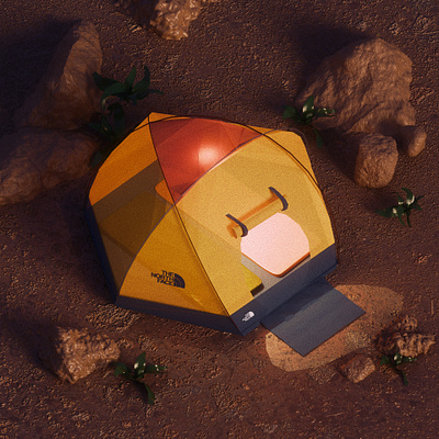 Camping vibes 3d blender camping tent thenorthface