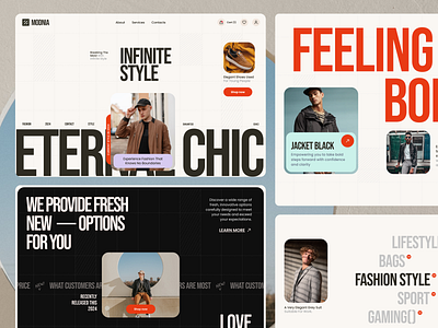 MODNIA - Fashion eCommerce Landing Page design ecommerce elementor fashion framer graphic landing lifestyle marketing online page product shop store ui unique webflow website wordpress