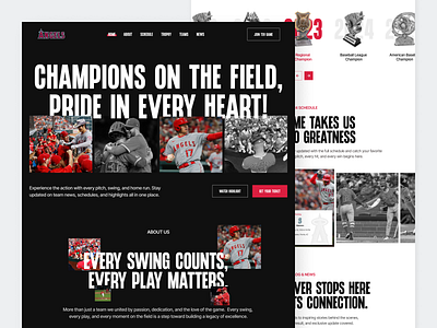 Angels - Baseball Landing Page athletics baseball bold championship court darkmode fans football health league mlb news nfl player sport sport services team tournament training workout