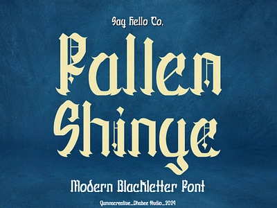 Fallen Shinye – Modern Blackletter Font blackletter brand dark design font gothic illustration modern music new old retro rock trend typeface typography ui vintage web