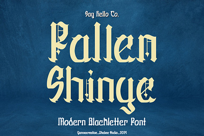 Fallen Shinye – Modern Blackletter Font blackletter brand dark design font gothic illustration modern music new old retro rock trend typeface typography ui vintage web