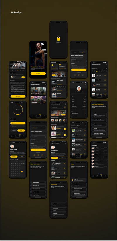 FitZone - Fitness App app design figma ui ui desin