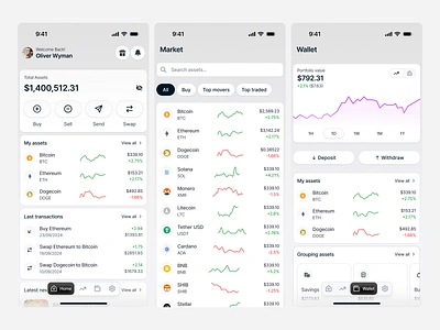 Crypto Mobile App UI/UX analytic blockchain chart crypto crypto app crypto banking crypto exchange crypto trading eth ethereum exchange fintech app ios mobile app mobile app design product design trading ui ux wallet