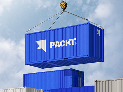 PACKT® : Every Dimension, Delivered with Precision animation blue branding branding agency cargo container design graphic design logo logo design logogram logotype motion graphics vector