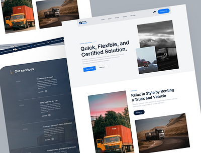 Reliable Truck Rental & Transportation Services car landing page service transportation services truck truck rental uiux user interface web design website