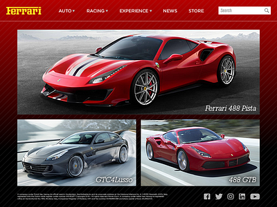 Ferrari Website UI cars ferrari ui website