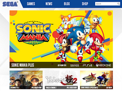 SEGA Website UI sega shenmue sonic ui website