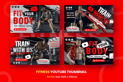 Fitness youtube thumbnail design to grow your channel massively! exercise and wellness thumbnails