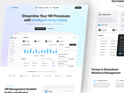 Human Resource Landing Page ai b2b business cansaas clean design hr management human resource interface landing page landingpage saas saas website tracking ui ux web app web design web platform website