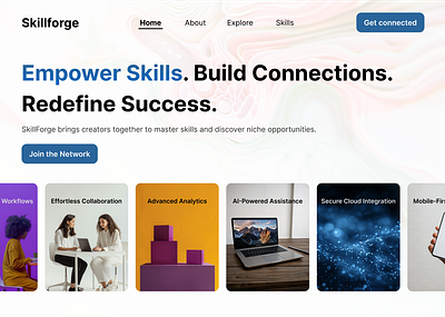 Skillforge - Empower Skills platform landing page design dailyui design figma landing page ui ux website design