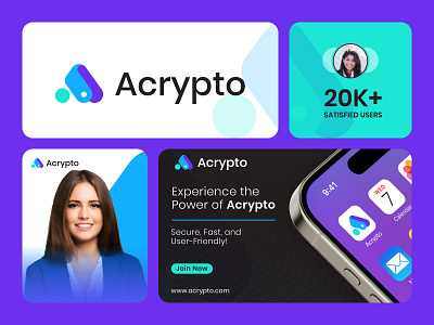 Acrypto - Crypto, Web3, Fintech, DeFi, Wallet Logo & Branding blockchain branding crypto cutting edge defi digital wallet dynamic finance fintech icon letter a logo logo design logo designer logo icon modern logo money transfer wallet web3 wallet