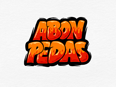 Handlettering for product local abon pedas brand branding costum logo costum text design food packaging graffiti graphic design handlettering illustration label design lettering logo patch design product packaging sticker design typography