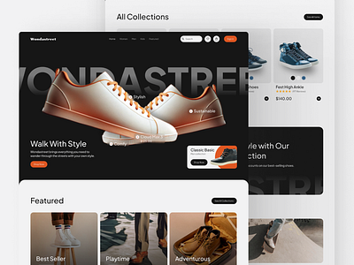 Shoes Store Clean Modern Landing Page Design clean e commerce fashion figma landing page life style modern purchase shoes store ui website