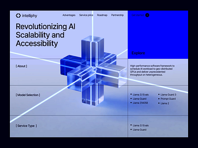 Intelliphy - Revolutionizing Al Scalability and Accessibility 3d 3d animation 3d art 3d website ai crypto design finance fintech landing landing page landingpage web web 3 web design web3 webdesign website