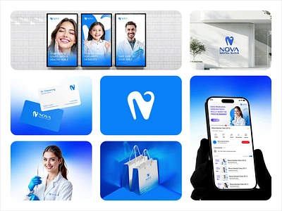 Nova Dental Clinic 3d animation brand guidelines brand identity brand visual branding graphic design logo motion graphics typography