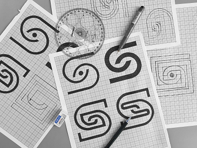 S + Eye Concept Development. brand identity branding drawing graphic design logo logo design monogram sketch sketching