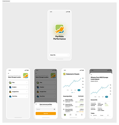 Portfolio Performance App app design figma mobile mobile app mobile app design ui ui design uxui uxui design