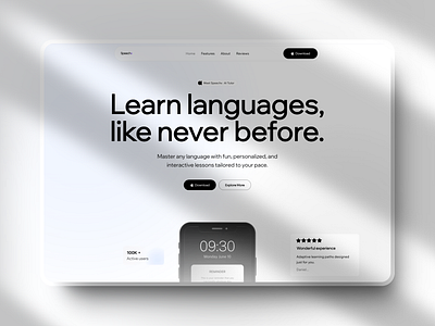 Language App Landing Page Website | Template for Wix Studio 3d app hero app landing page branding designinspiration language language app learning app learning app landing mobileapp template ui uiux webdesign wixstudio