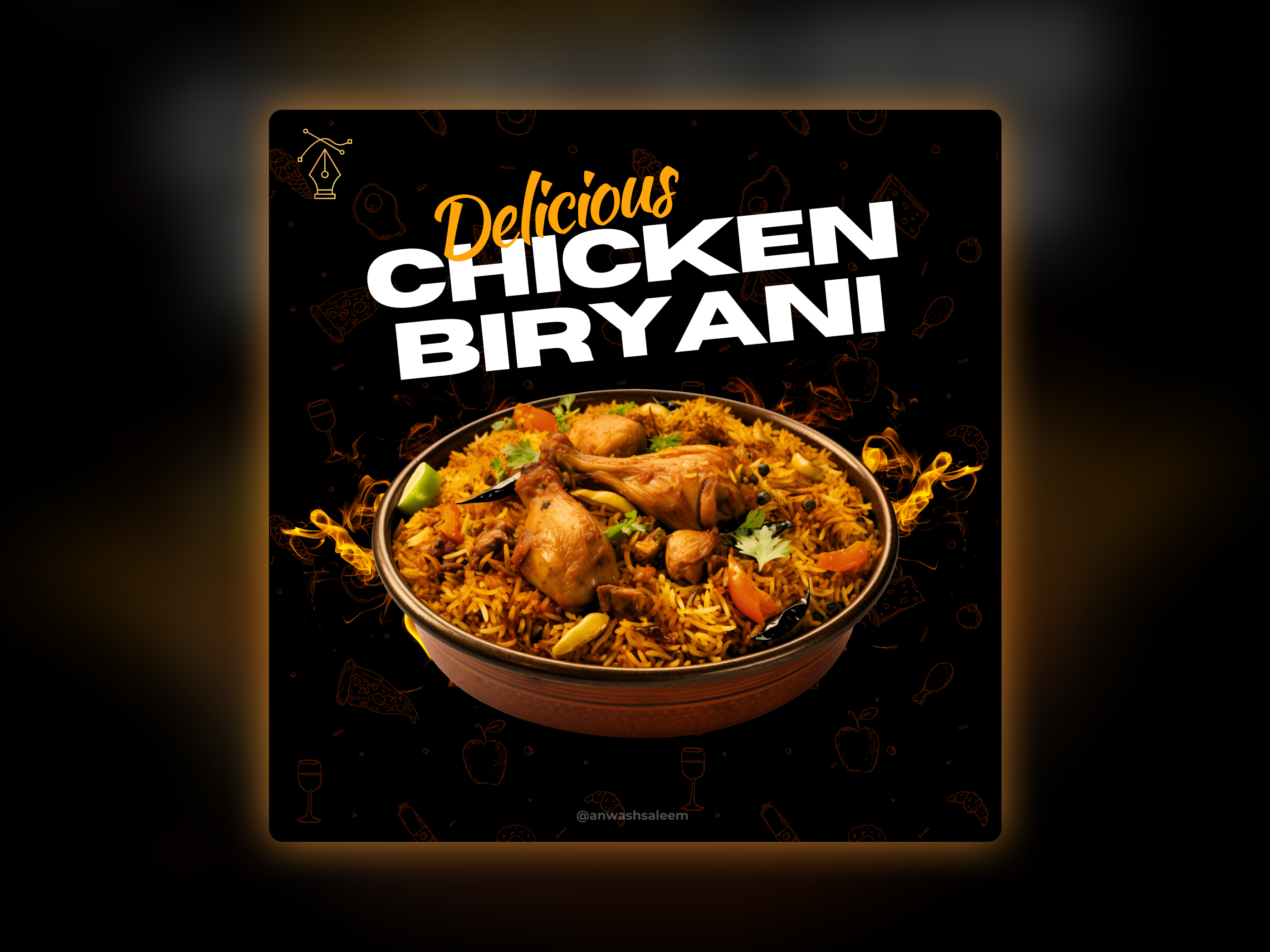 Spicy Chicken Biryani Poster Design - A Feast to Savor! branding canva design graphic design poster