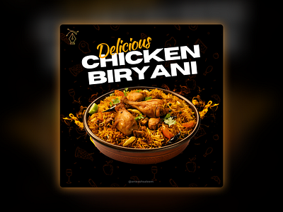 Spicy Chicken Biryani Poster Design - A Feast to Savor! branding canva design graphic design poster