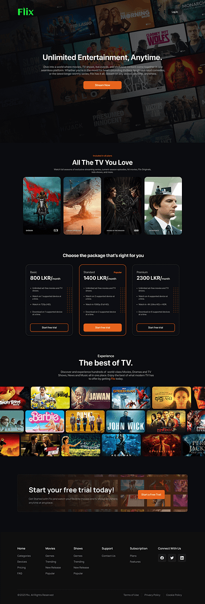 Flix Streaming Service design ui