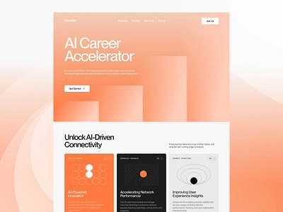 Elevate AI - Career Accelerator accelerator ai ai assistant ai website artificial intelligence career employee gpt homepage hr human resources landing page neural network openai product design recruitment saas saas landing page startup website