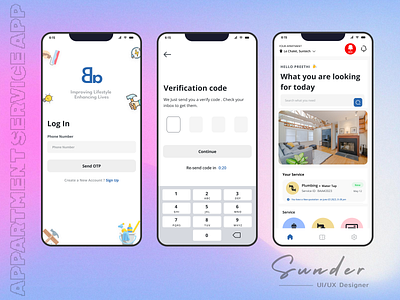 Apartment Service App apartment figma mobile app service ui userinterface ux