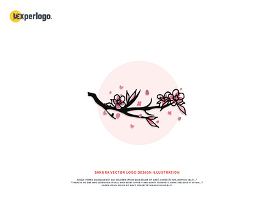 Sakura vector logo design illustration