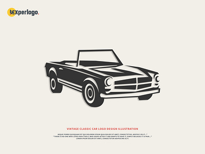 Vintage classic car logo design illustration