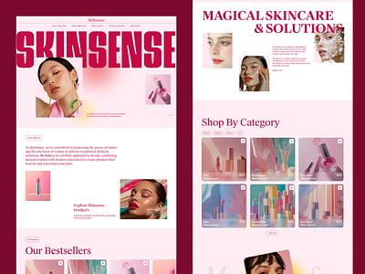 Cosmetic & Beauty Brand Website banner beauty branding color design graphic design herosection illustration layout layoutdesign logo typography ui uiux uiuxdesign ux web webdesign website websitedesign