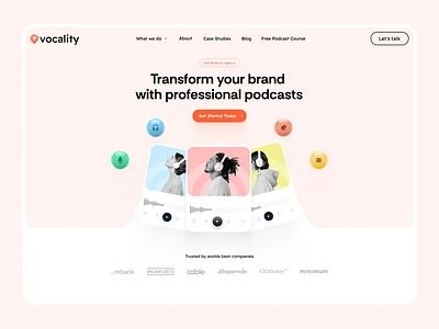 🎙️ Podcast Website Hero Design 🎨 graphic design podcast podcastbranding podcastwebsite responsivedesign ui uxui