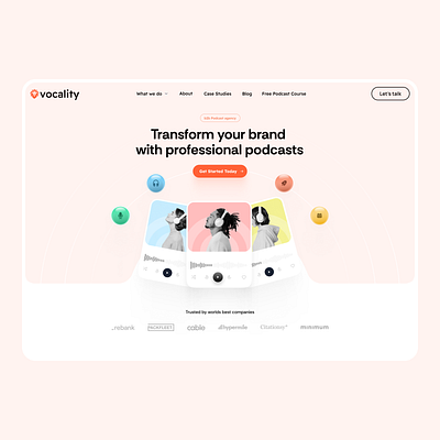 🎙️ Podcast Website Hero Design 🎨 graphic design podcast podcastbranding podcastwebsite responsivedesign ui uxui