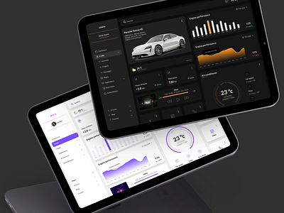 Car Control Panel Dashboard UI Design car application car dashboard car interface car navigation car platform control panel dashboard design design navigation smart monitoring webapp