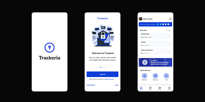 Trackeria - Mobile App Design mobile app mobile design mobile ui security app ui