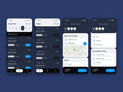 Sport schedule. Mobile app app application card clean design events flat mobile schedule sport task ui ux