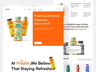 Freshin - E-commerce Landing Page Design branding buy dujima e commerce food fruit market grocery juice market landing page market marketplace online shop product sell shop shopping store ui design web design