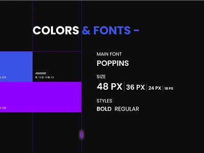 Presentation of the font and color scheme of the sites color color theame font style website